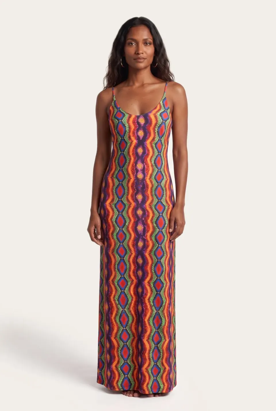 4Giveness Rainbow Python abito lungo var. unica scollo V