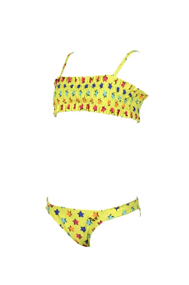 Arena Bandeau Allover bikini bambina soft green multi
