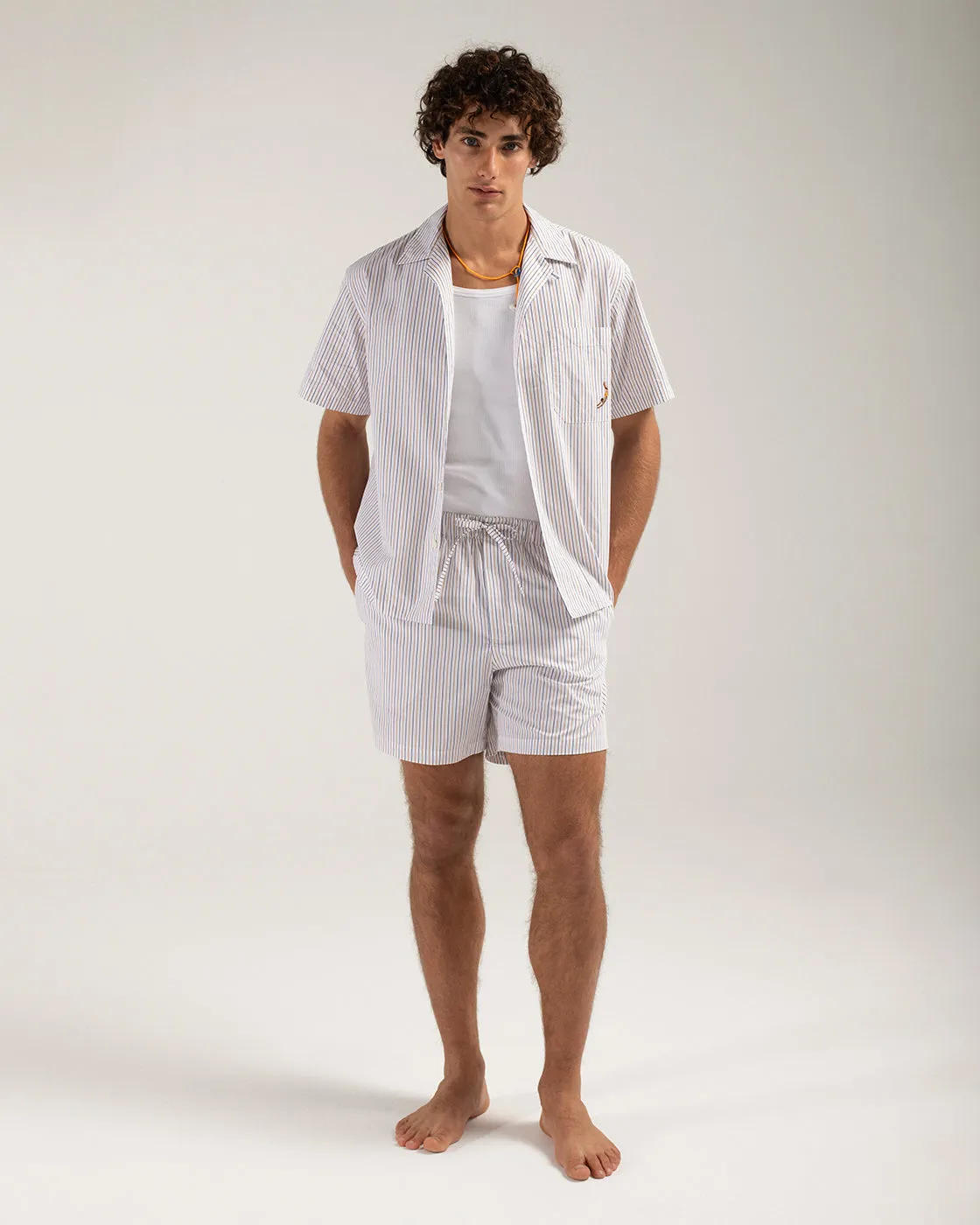 Mosso Sunwear Fine Stripe camicia maniche corte righe