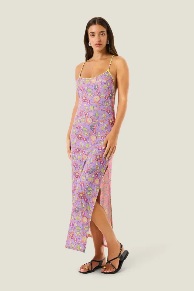 4 Giveness Boho Chic abito lungo scollato leggero