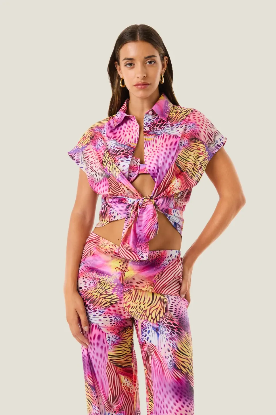 4 Giveness Pink Butterfly camicia over var. unica rosa