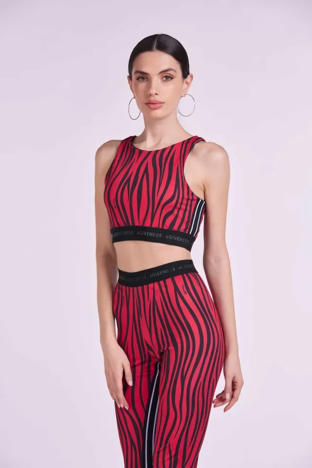 4 Giveness Zebra Logo top lycra zebrato nero