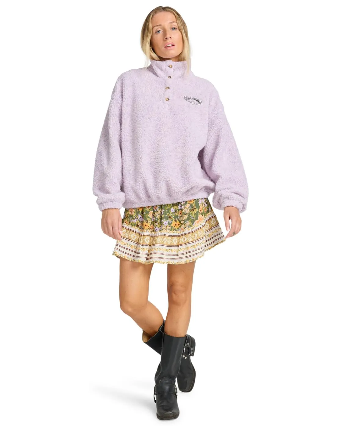 Billabong Run The Road Felpa Donna Collo Alto a Bottoni