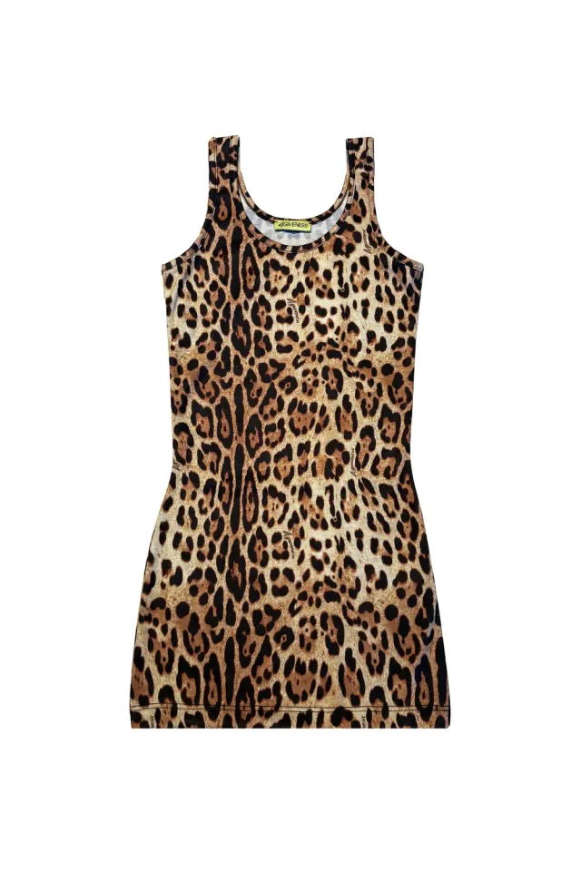 4 Giveness Leopard abito canotta bimba leopardato taglia 8