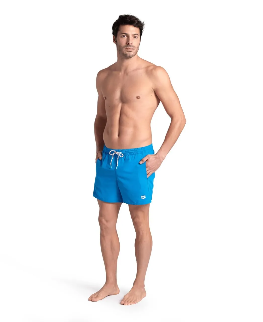 Arena Pro_File Logo pantaloncino uomo blu lago-bianco