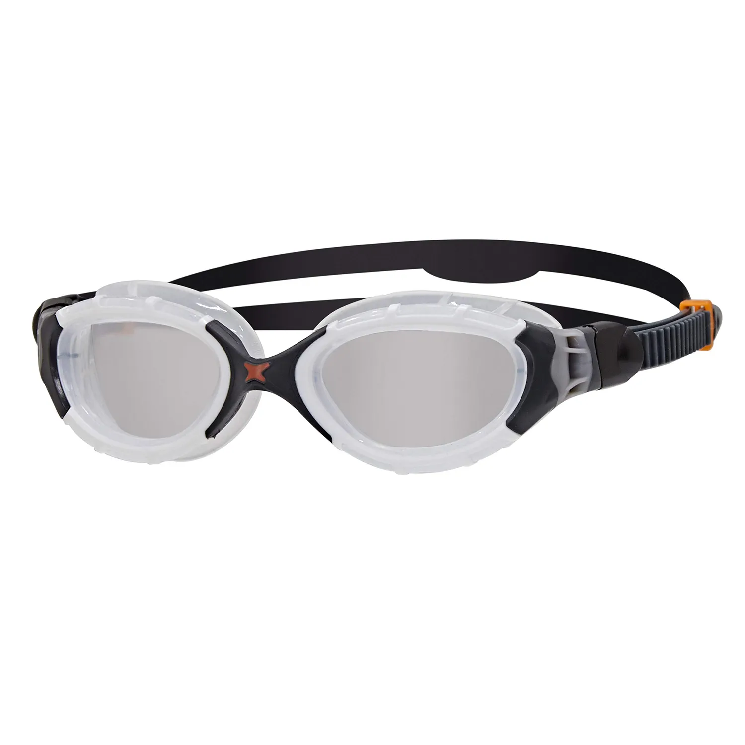Zoggs Predator Flex occhialini nuoto nero rosso specchiati