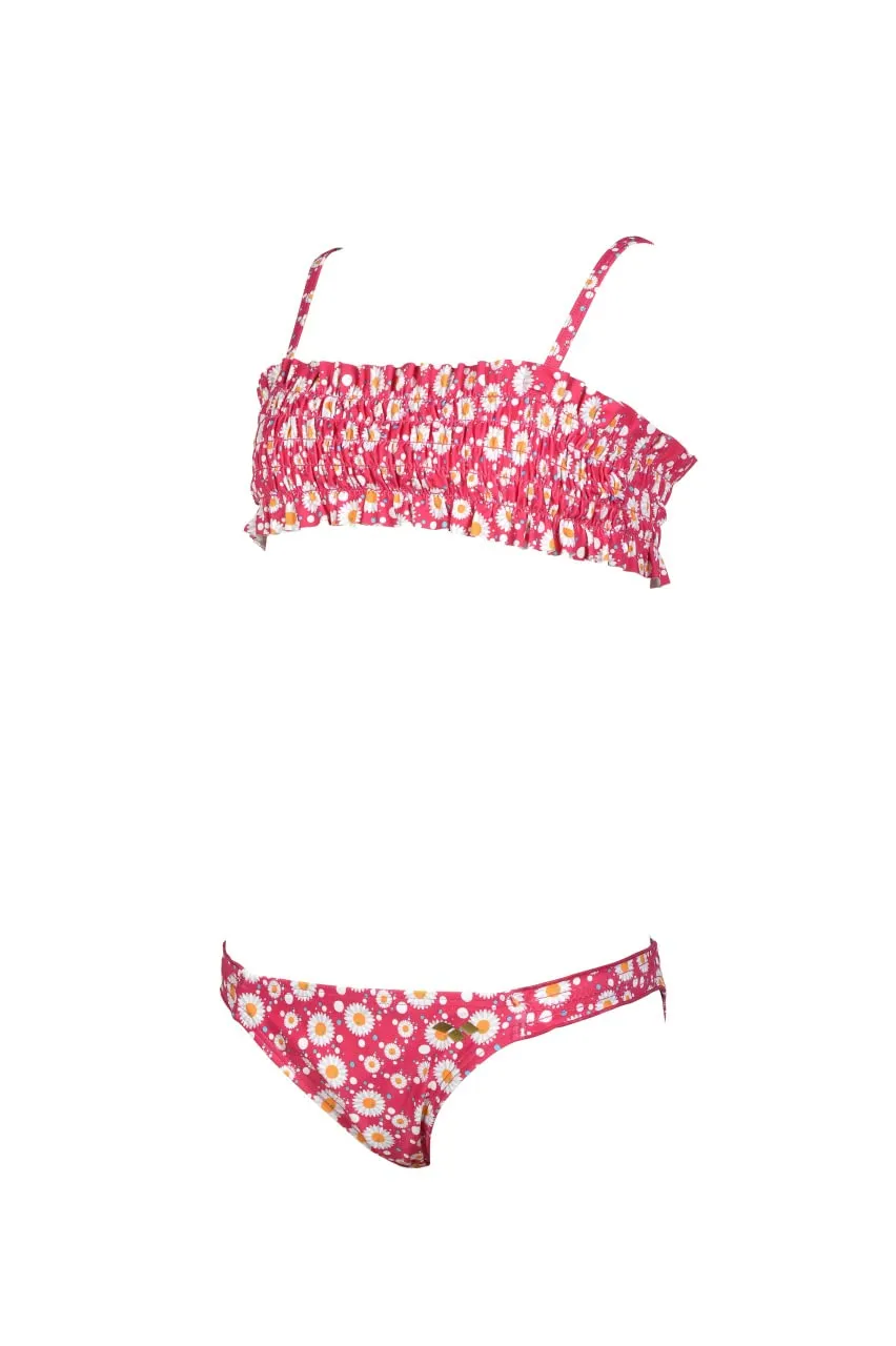 Arena Bandeau Allover bikini bambina soft green multi