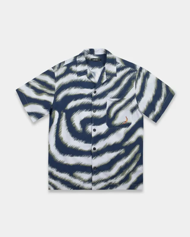 Mosso Sunwear Blue Zebra camicia manica corta blu Tencel