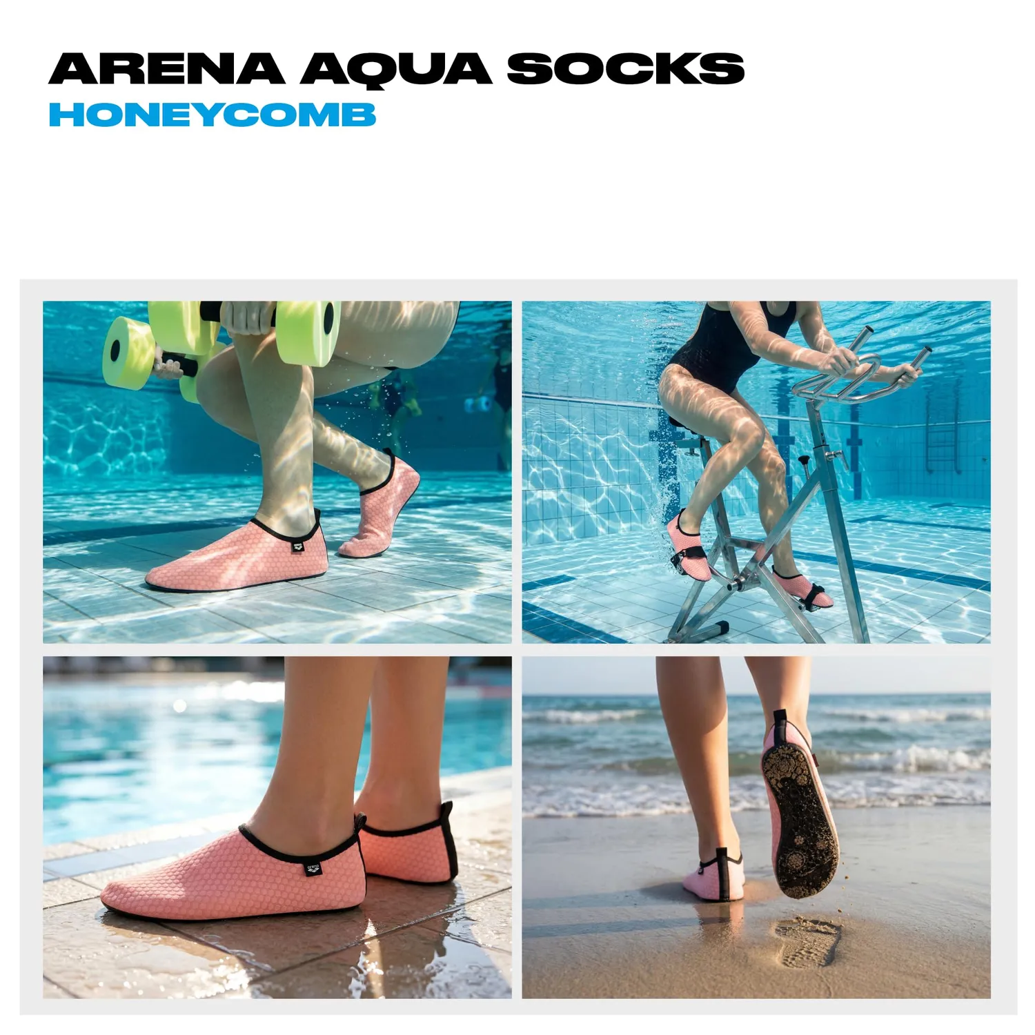 Arena Aqua Socks Honeycomb scarpette da scoglio nero antisdrucciolo