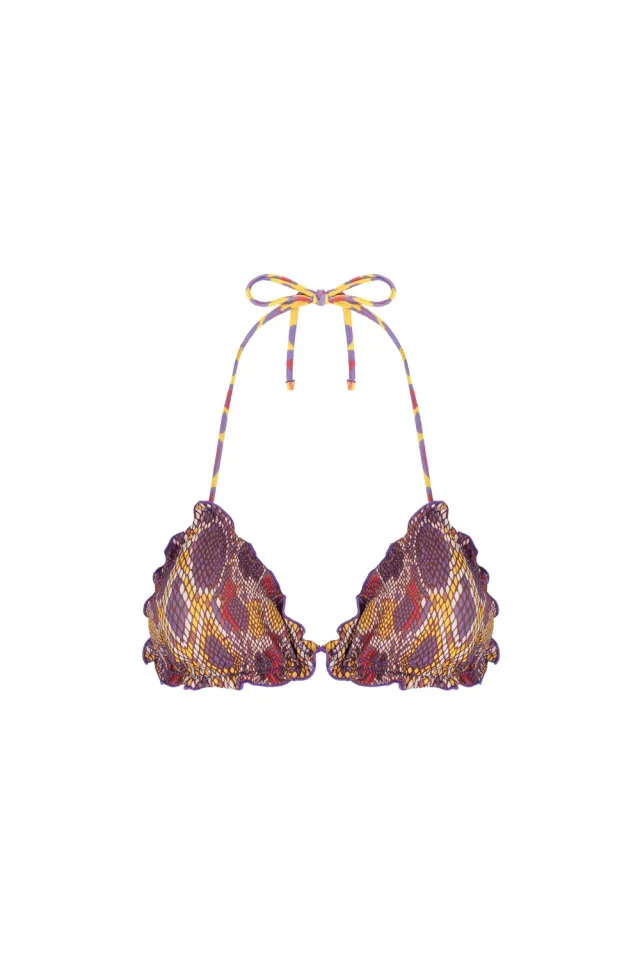 4Giveness Congo Triangolo Top Bikini Donna Python