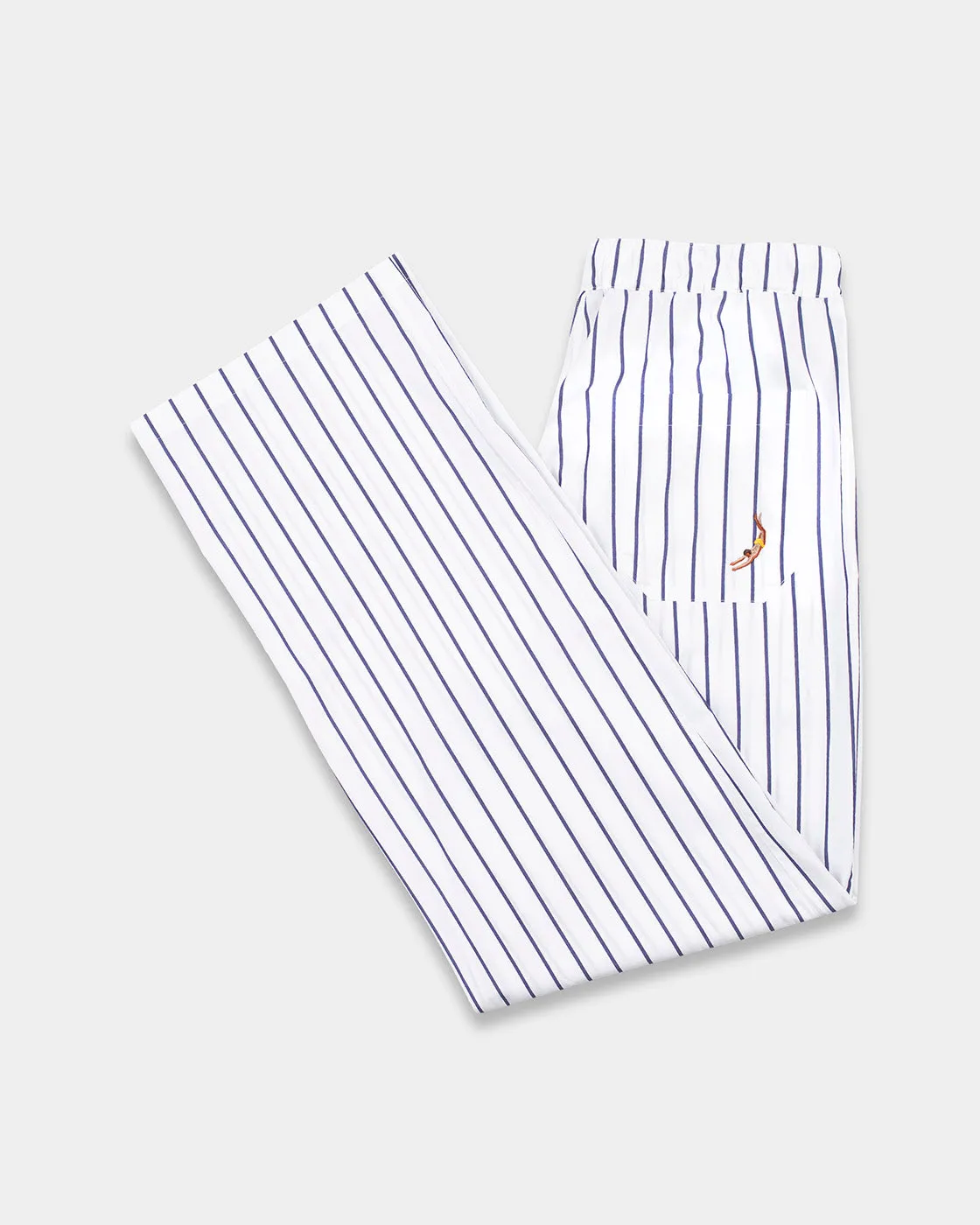 Mosso Sunwear Sun Stripes pantaloni cotone a righe blu