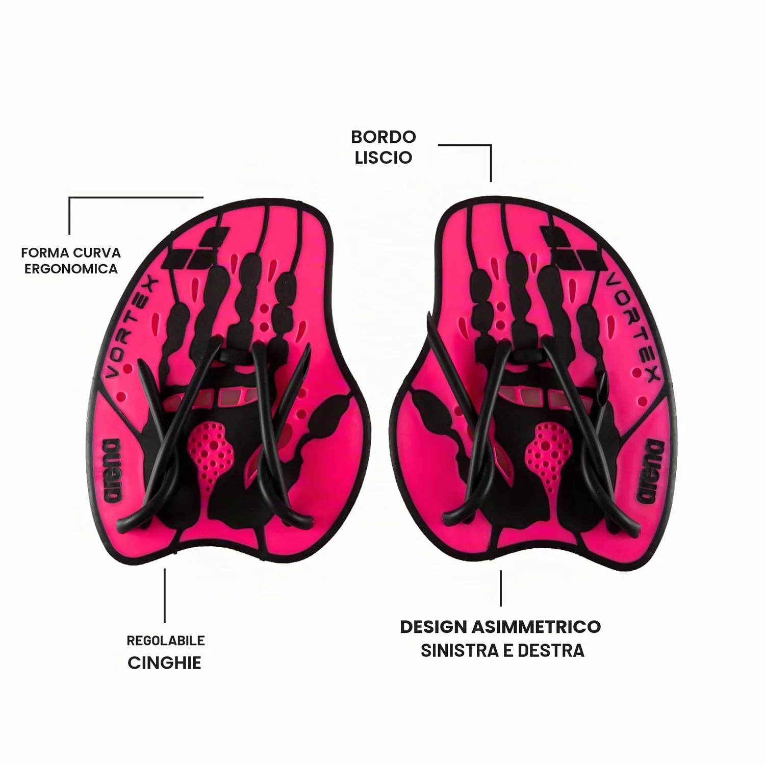 Arena Vortex Hand Paddle palette nuoto regolabili PVC-free