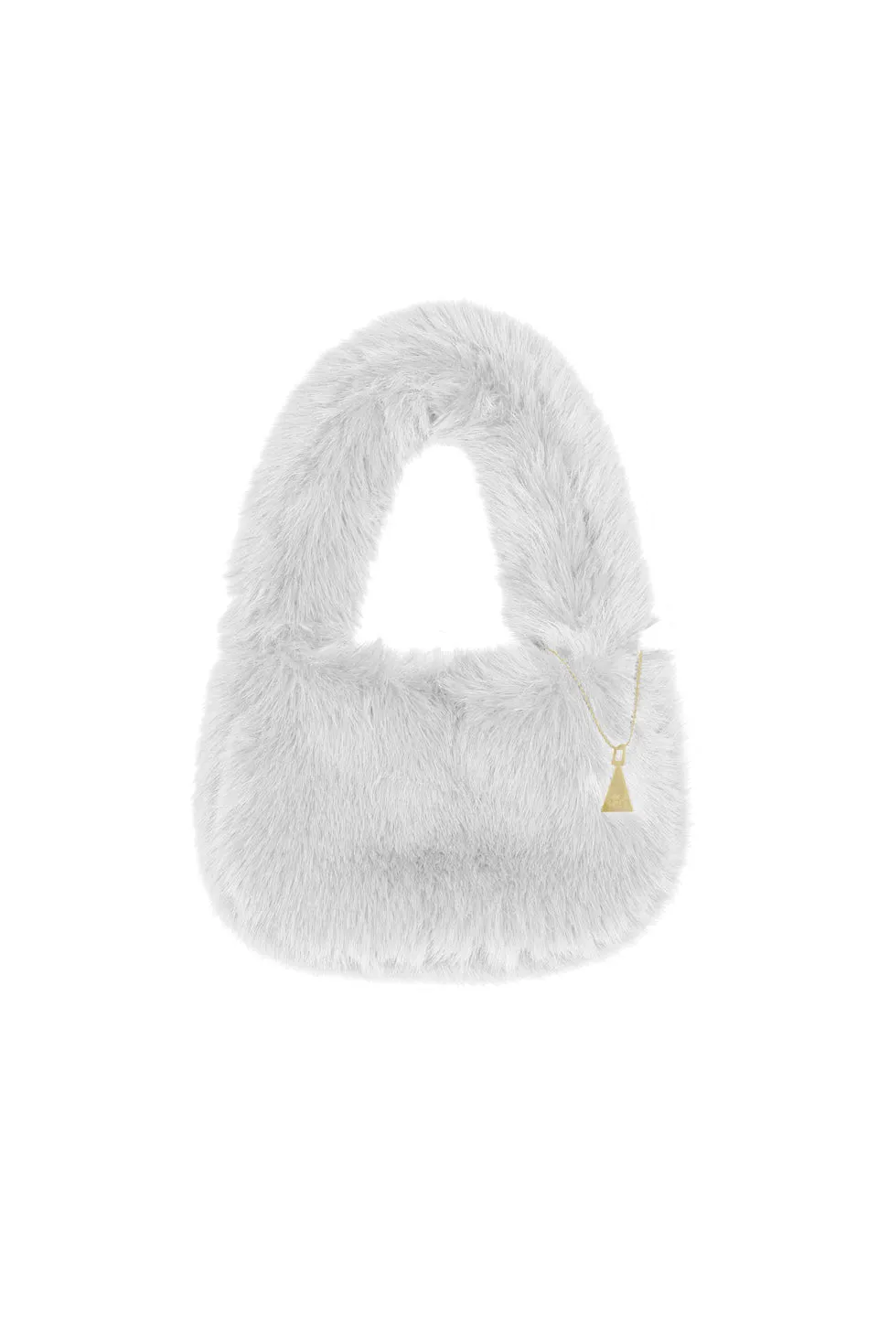 4 Giveness borsa midi eco pelliccia nera 27x17 cm