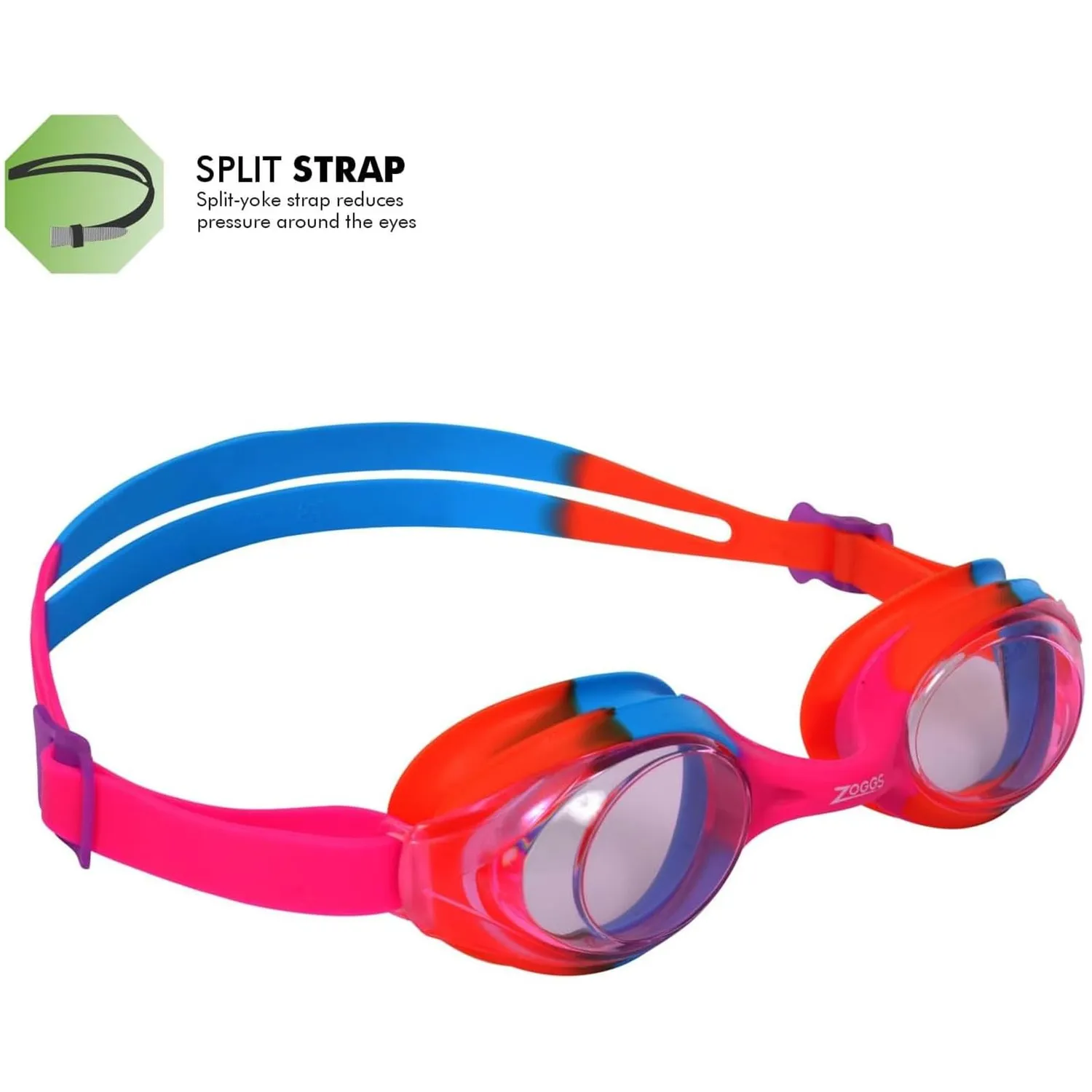 Zoggs Bondi occhialini nuoto bambini rosa tinta 6-14 anni