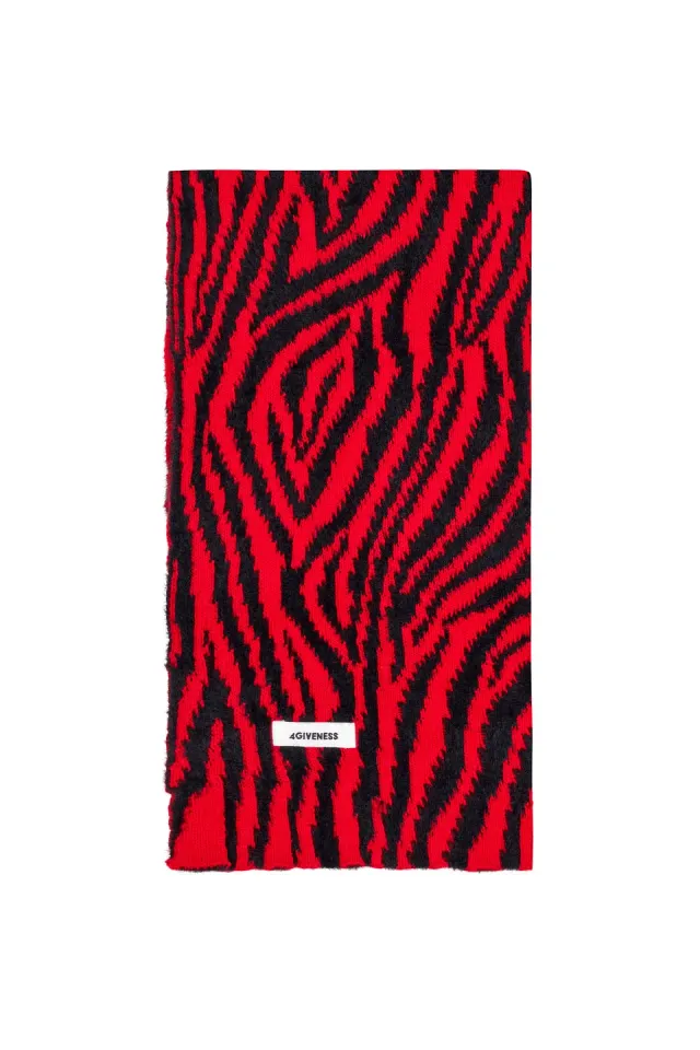 4 Giveness Zebra sciarpa fantasia zebra in lana