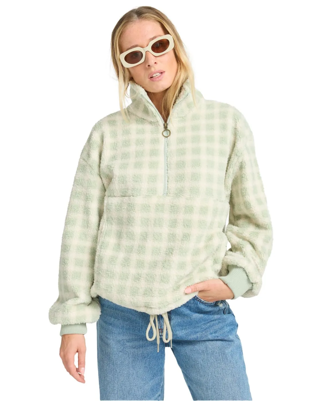 Billabong Time Off felpa donna mezza zip pile