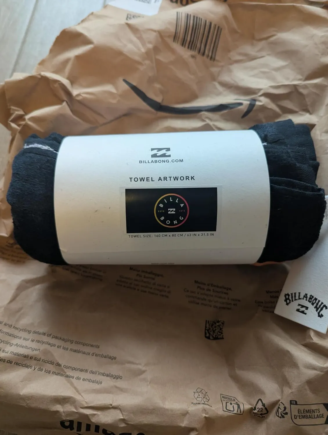 Billabong Roto telo mare uomo nero microfibra
