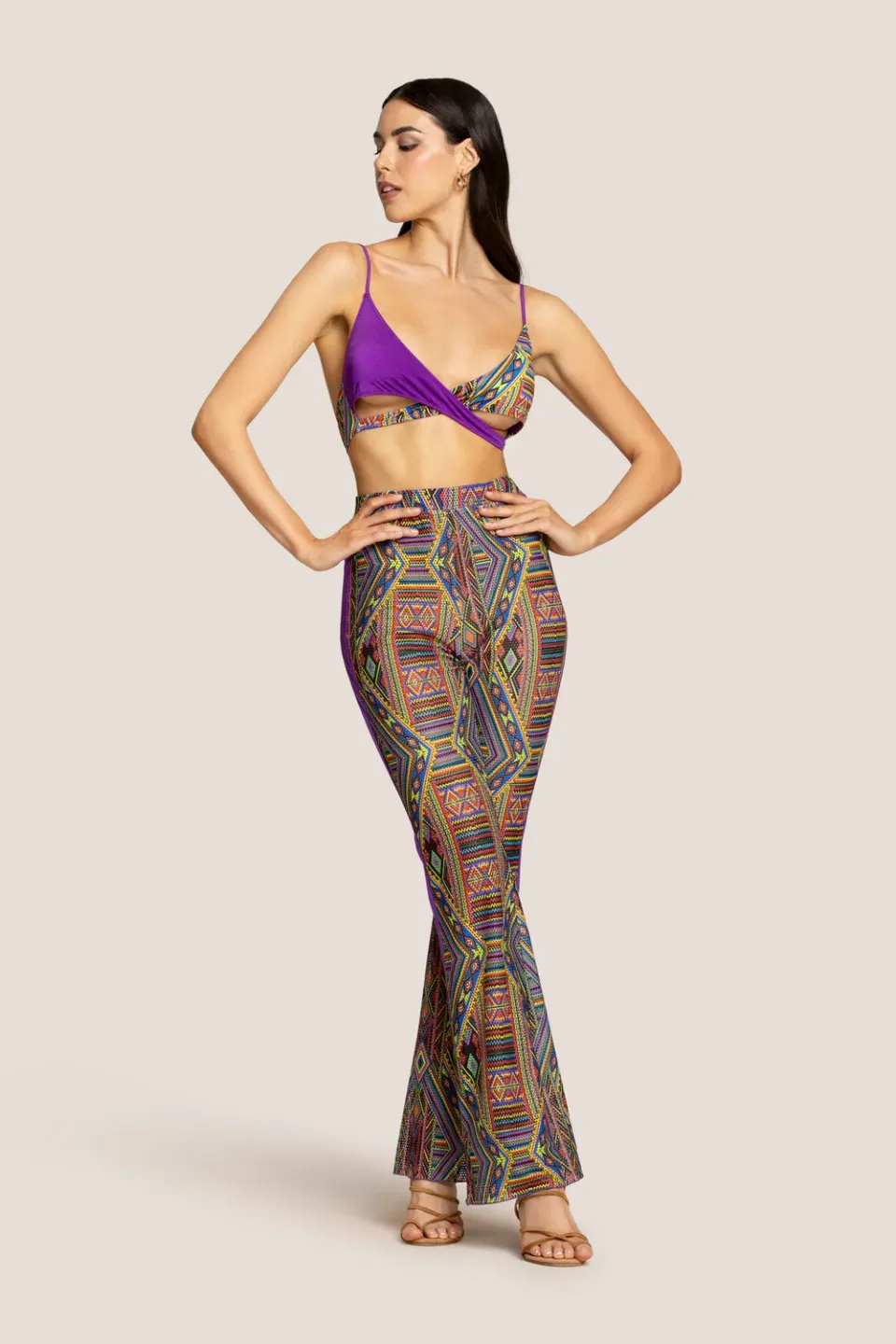 4 Giveness Masai Colors Pantaloni Zampa Stampa