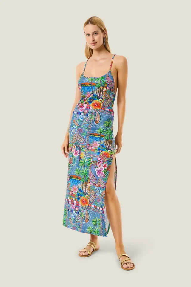 4 Giveness Mexican Abito Lungo Denim Var. Unica