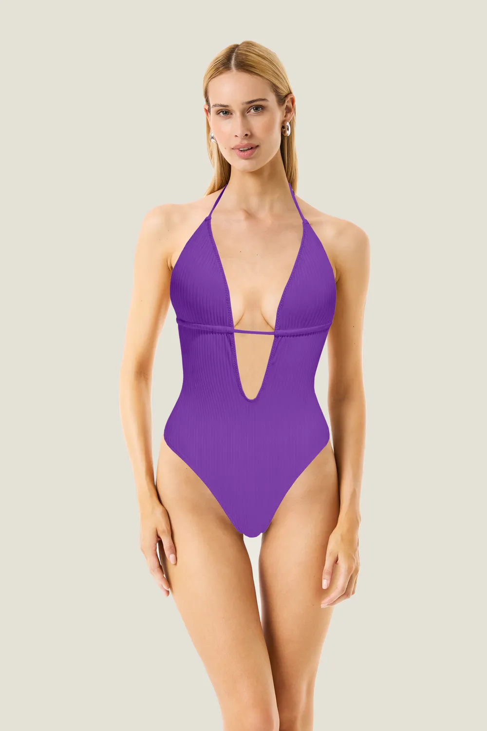 4 Giveness Ribs Colours costume intero donna verde costina