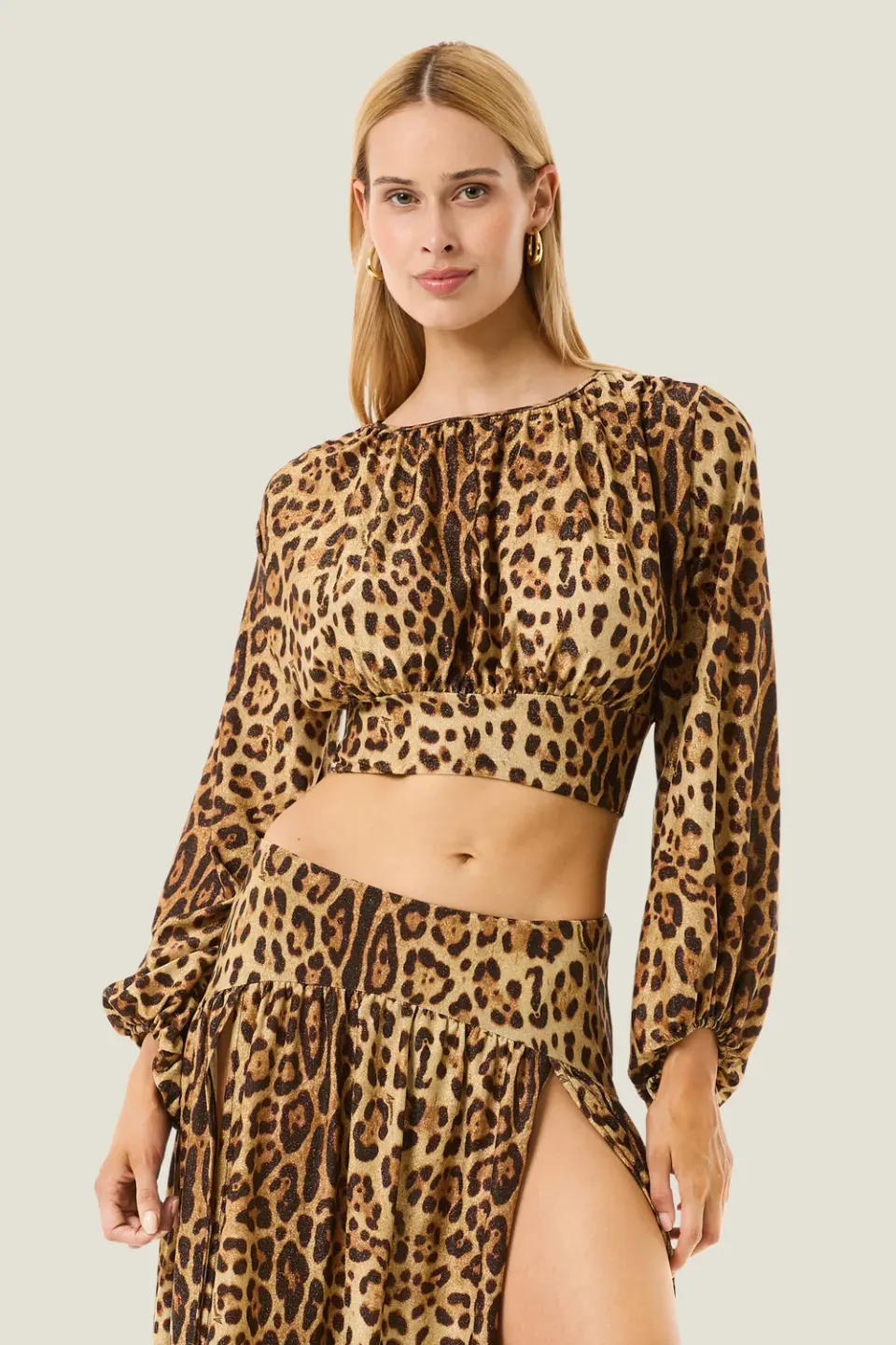 4 Giveness Leopard Resort top crop leopardato var unica