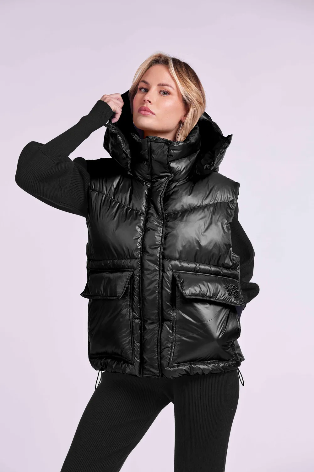 4Giveness 4GVS smanicato bomber nero cappuccio