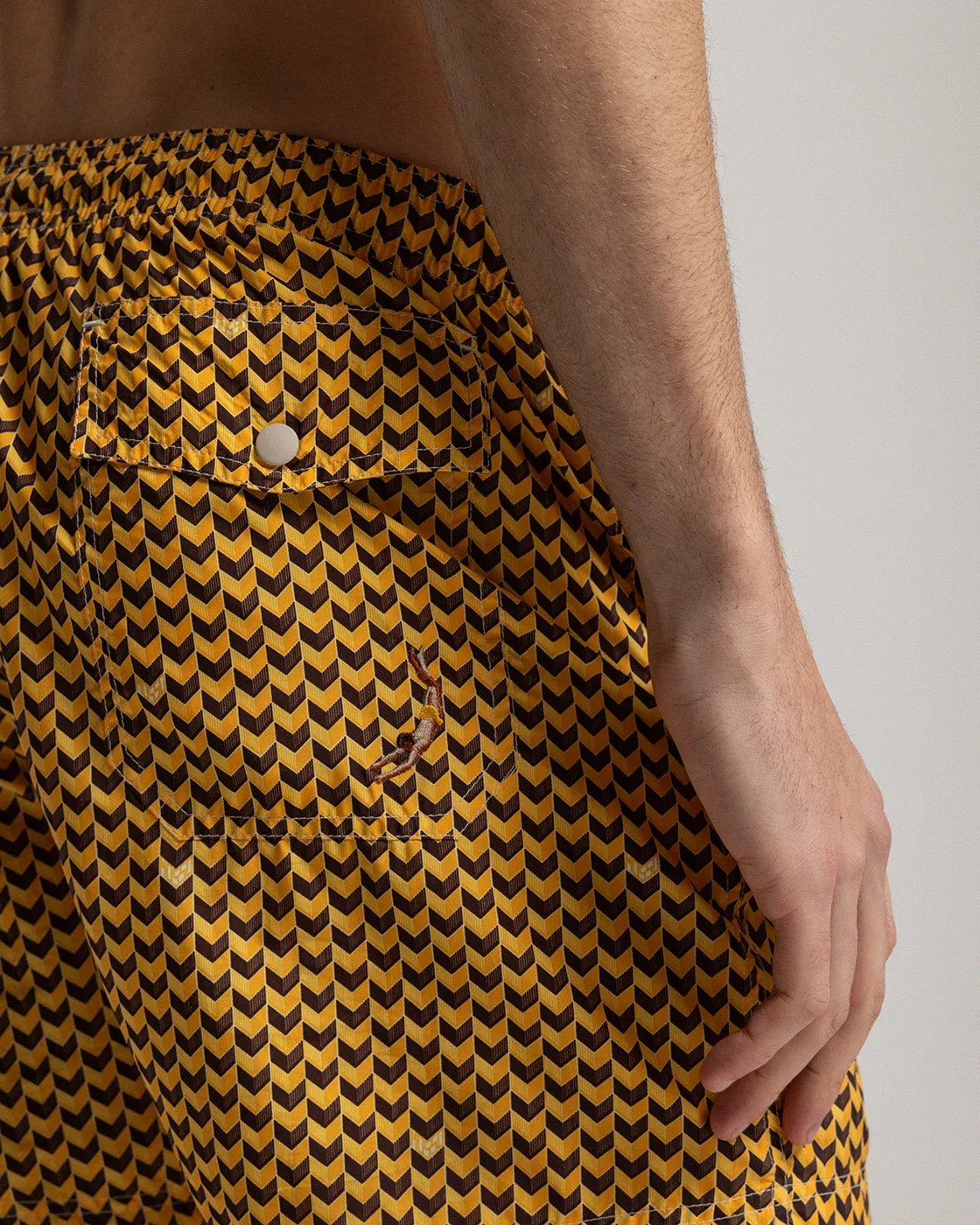 Mosso Sunwear boxer mare ocra grains media lunghezza