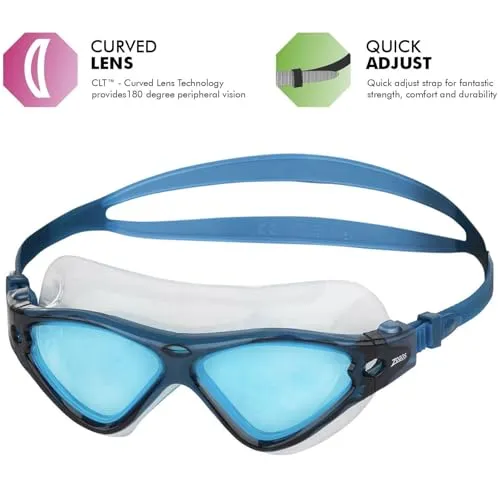 Zoggs Tri-Vision maschera nuoto grigio nero lente rame