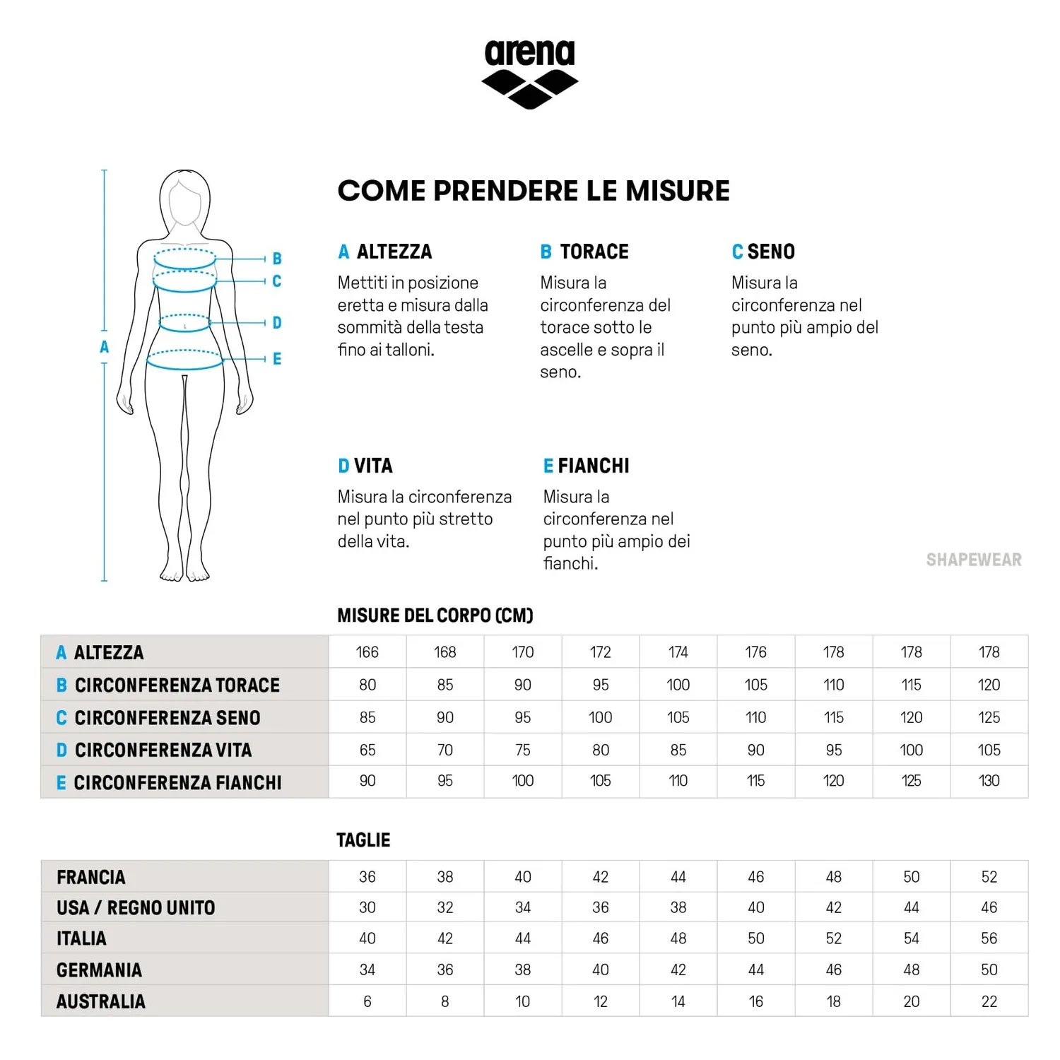 Arena Vertigo costume intero donna coppa C scollatura bassa