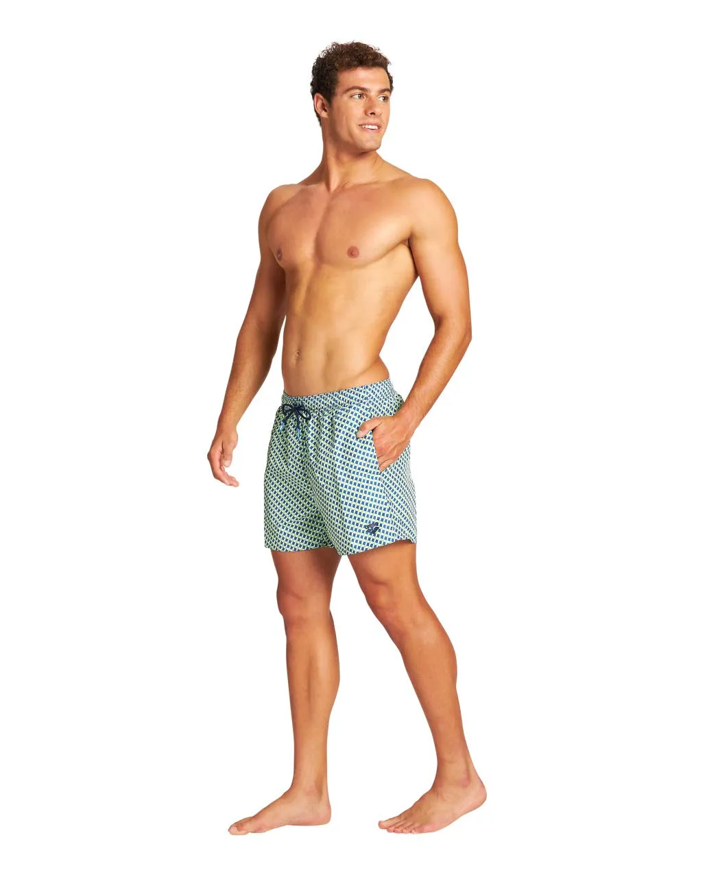 Arena M Fundamentals Allover Short boxer uomo neon blue cloro