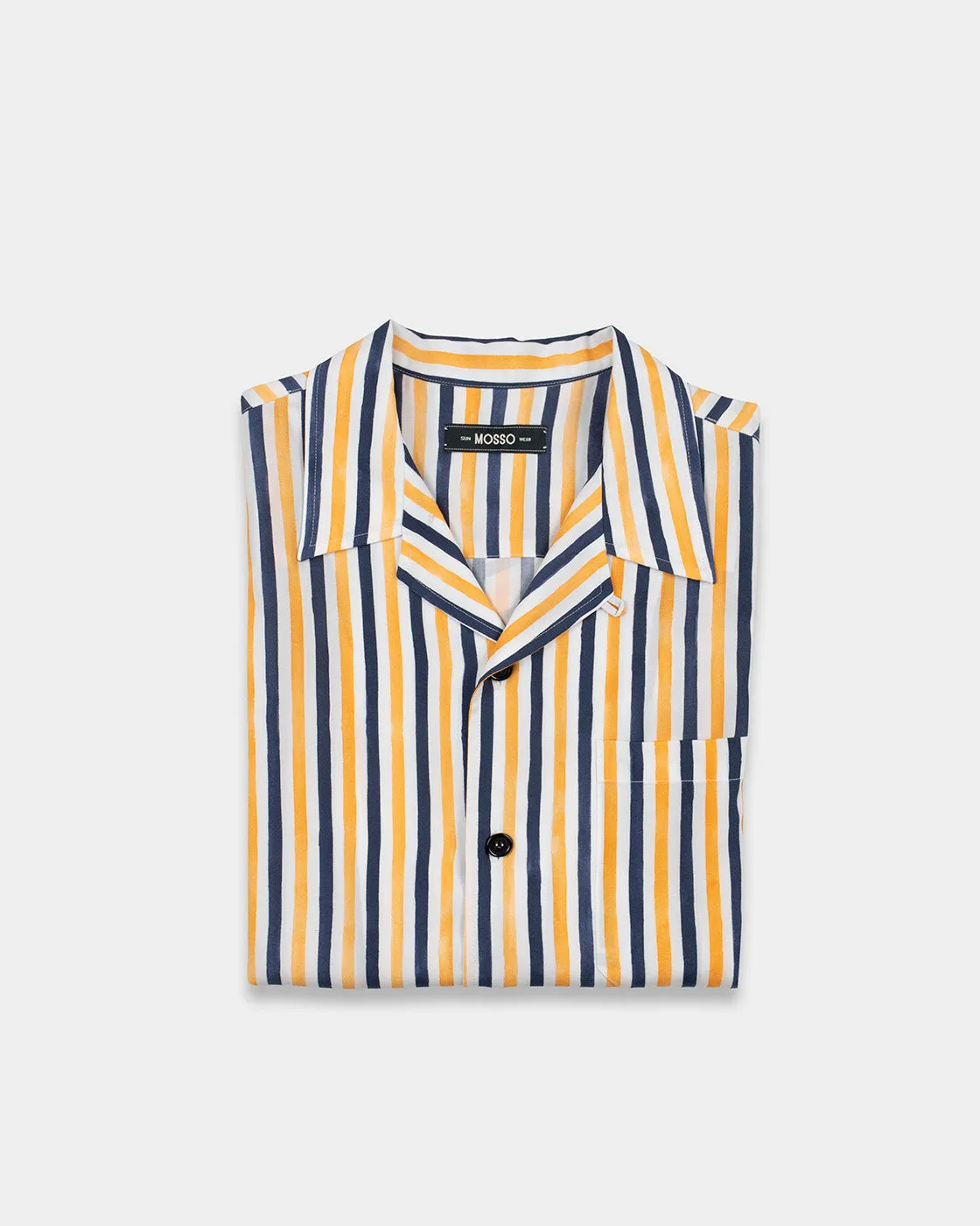 Mosso Sunwear Wave camicia manica corta navy tencel