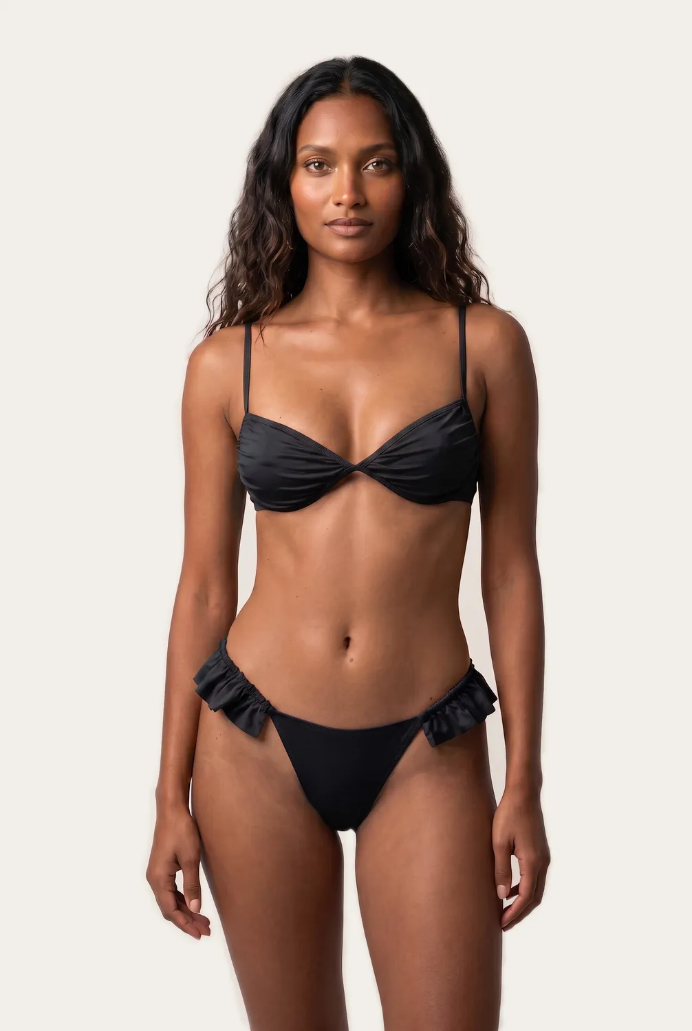4 Giveness Bikini Balconcino Slipa V Rouche Soft Ruffle Fuxia
