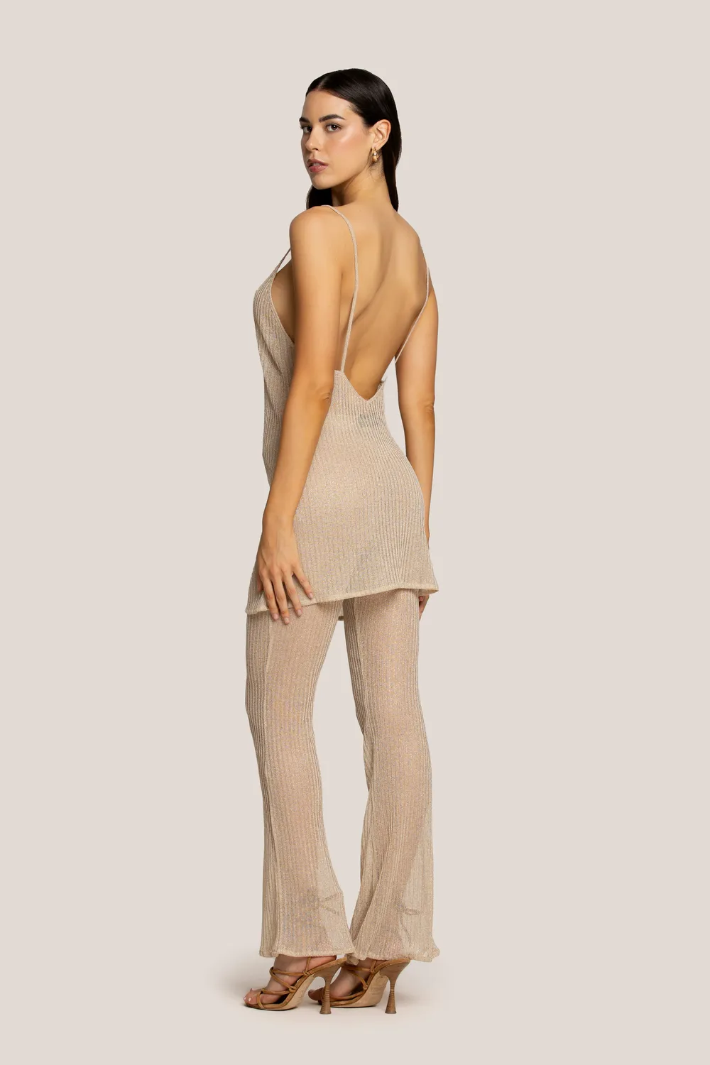 4Giveness Transparent Soft pantaloni zampa neri cover up