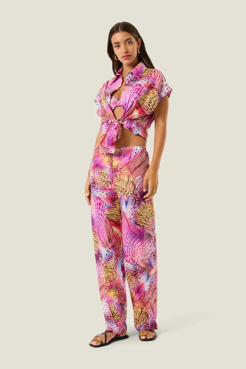 4 Giveness Pink Butterfly pantalone donna variante unica leggero