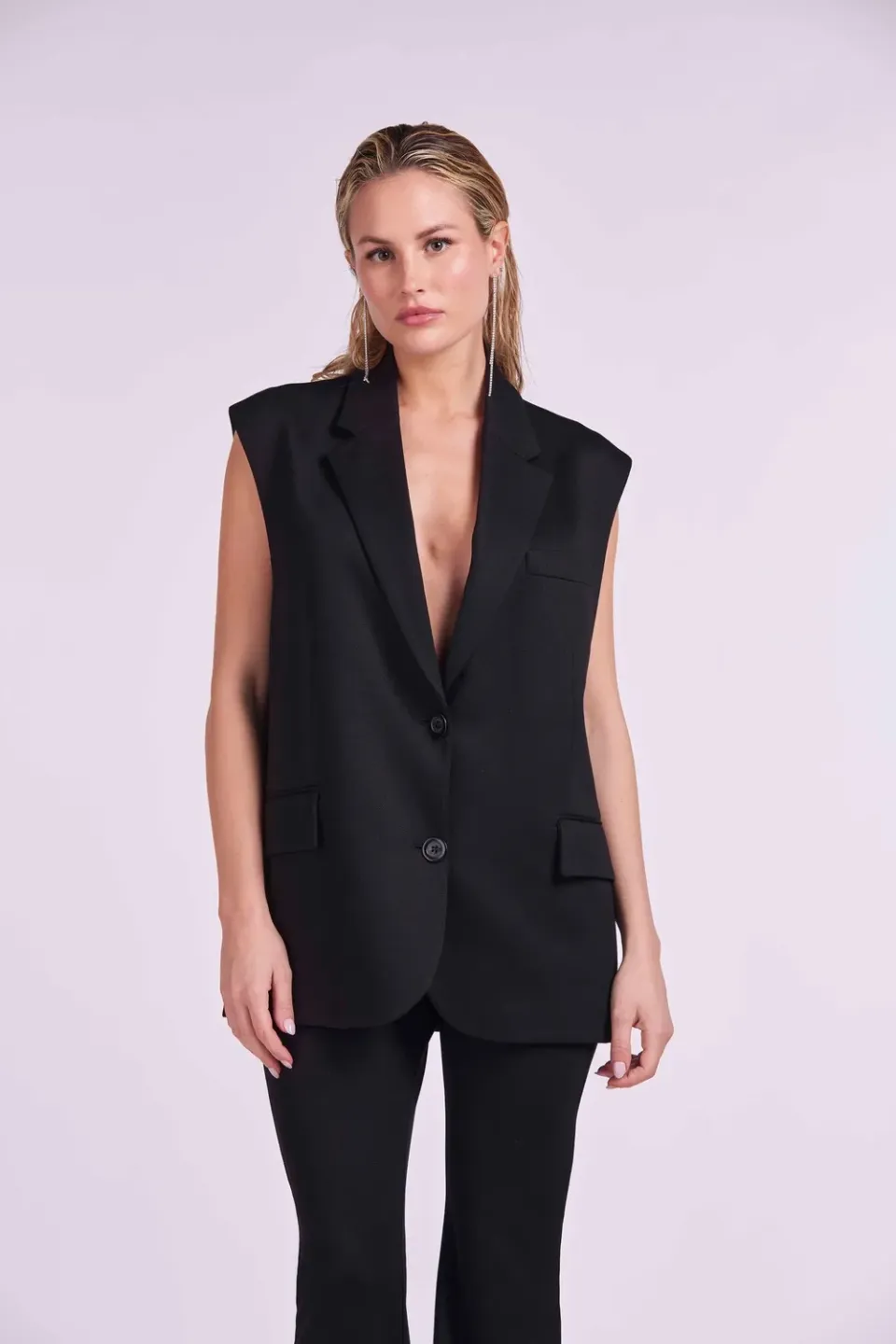 4 Giveness Smanicate Vest Top Nero Tailleur