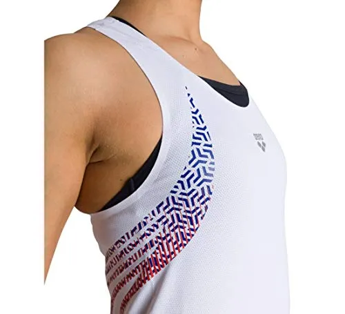 Arena A-One Mesh canotta donna bianco rosso fluo S traspirante
