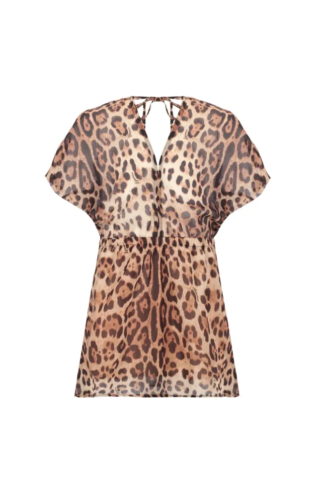 4 Giveness Abito Scollo V Manica 3/4 Georgette Fantasia Bimba