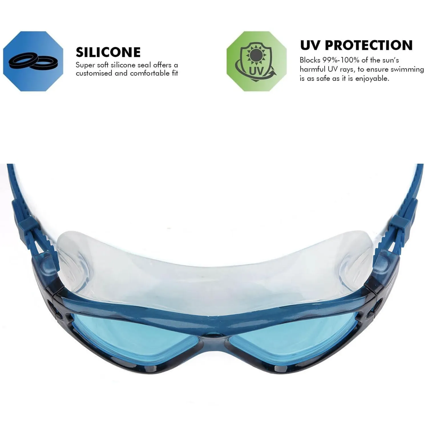 Zoggs Tri-Vision maschera nuoto grigio nero lente rame