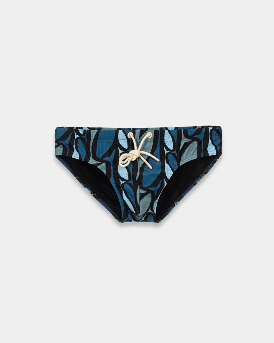 Mosso Sunwear Pesci costume slip blu fondo nero