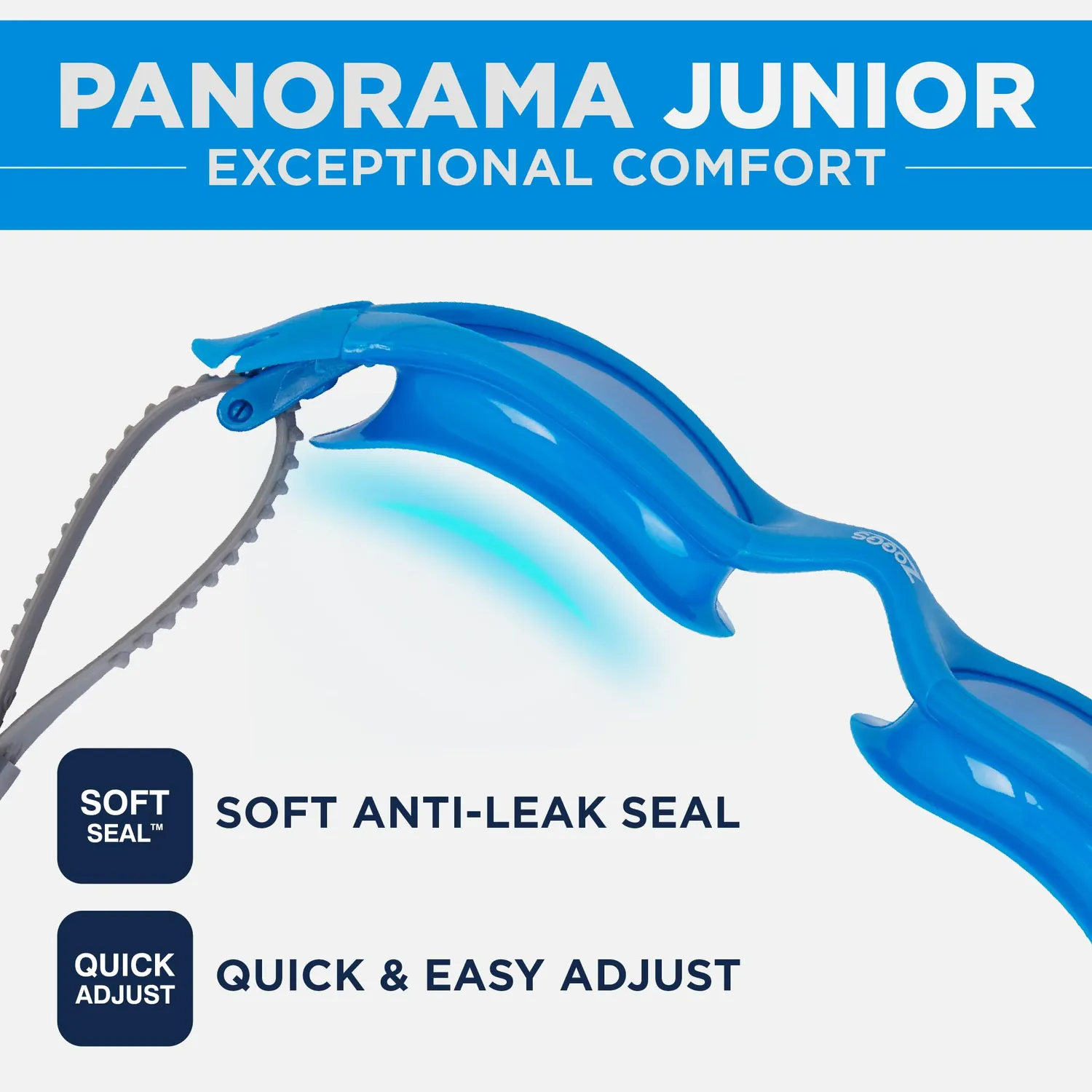 Zoggs Panorama Junior occhialini nuoto blu grigio tinta 6-14 anni