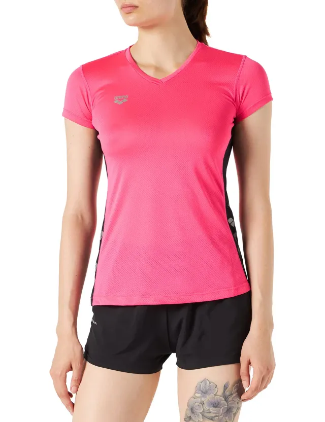 Arena Run Mesh Solid maglietta running donna manica corta