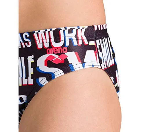 Arena Neon Glitch Jr Brief slip nuoto bambino nero 12-13 anni
