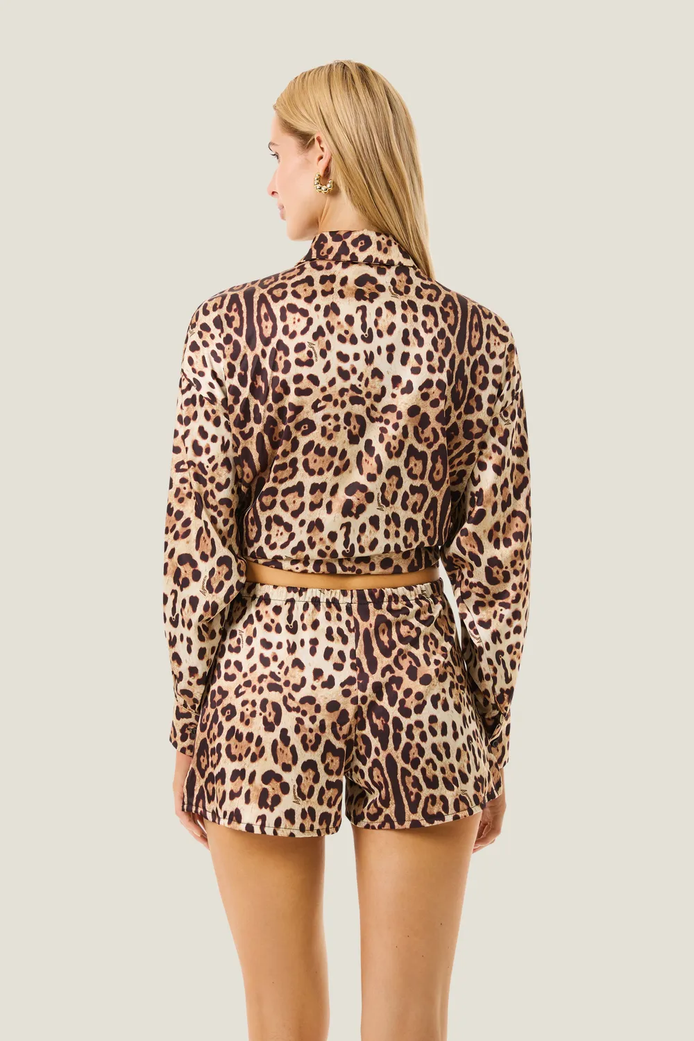 4 Giveness Leopard Basic camicia crop var. unica leopardata