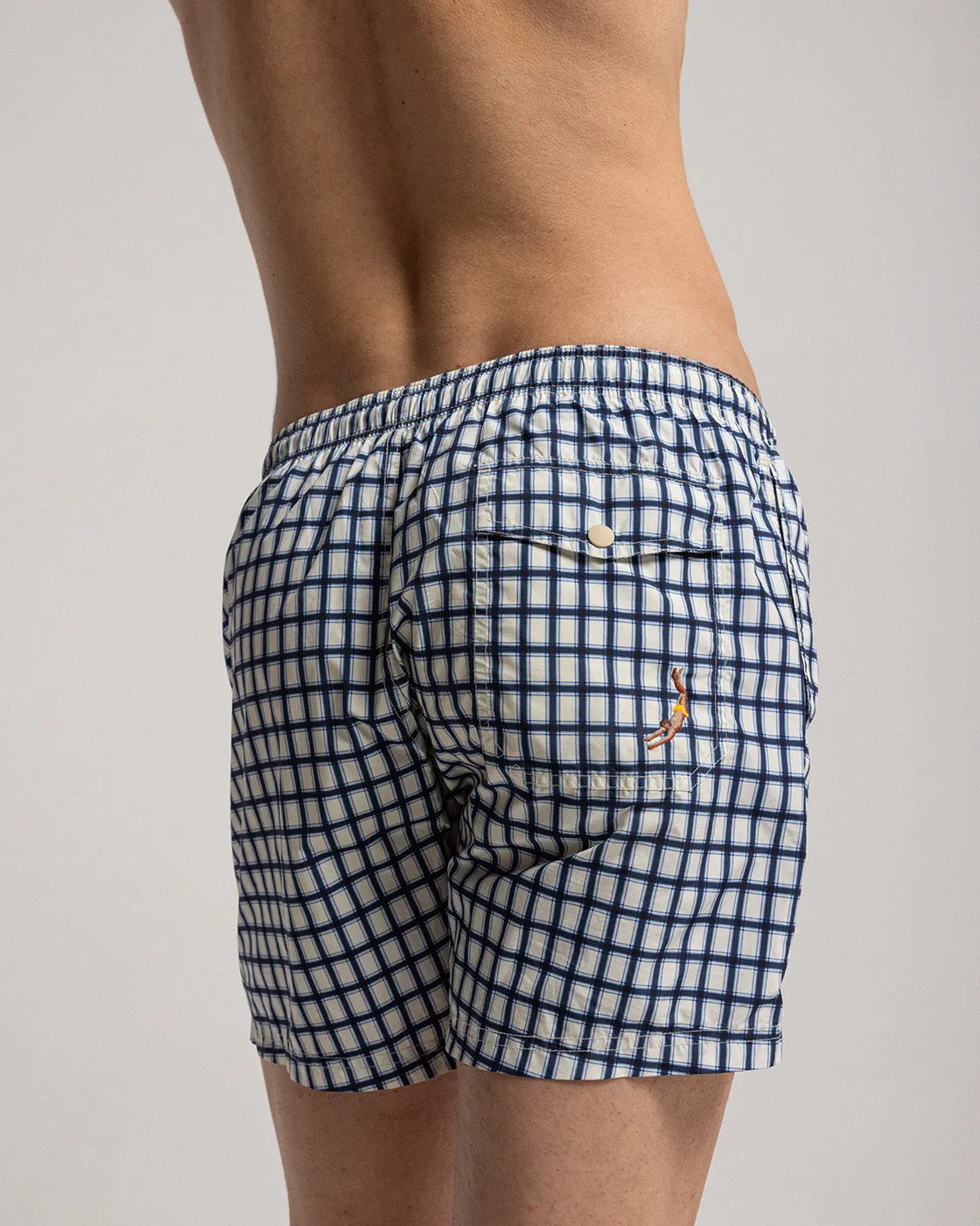Mosso Sunwear Check costume boxer blu a quadri