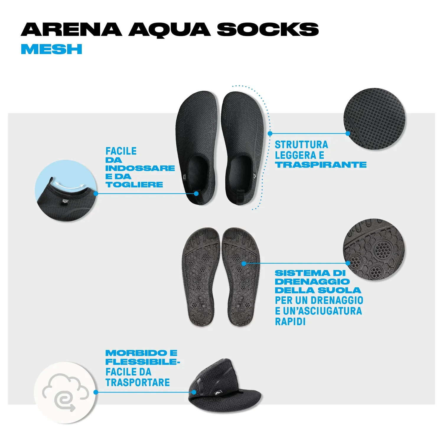 Arena Aqua Socks Mesh scarpette scoglio unisex adulti