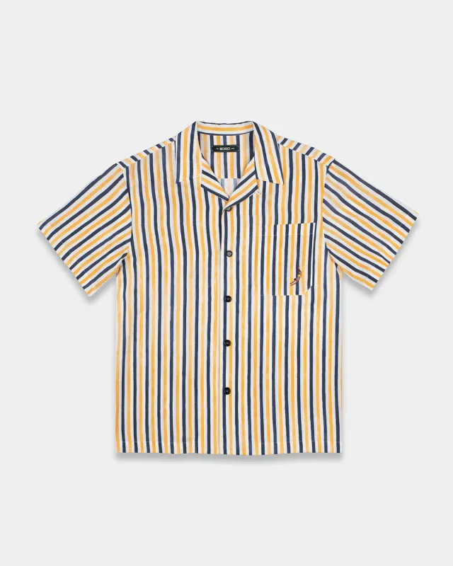 Mosso Sunwear Wave camicia manica corta navy tencel