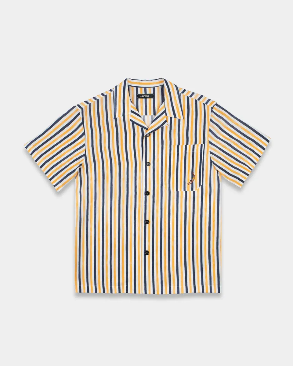 Mosso Sunwear Wave camicia manica corta navy tencel