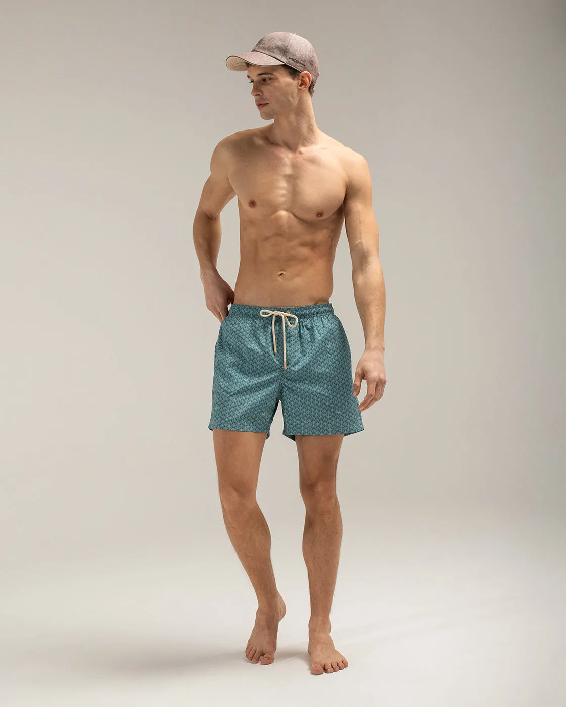 Mosso Sunwear Grains Drift Blue costume mare blu nylon riciclato