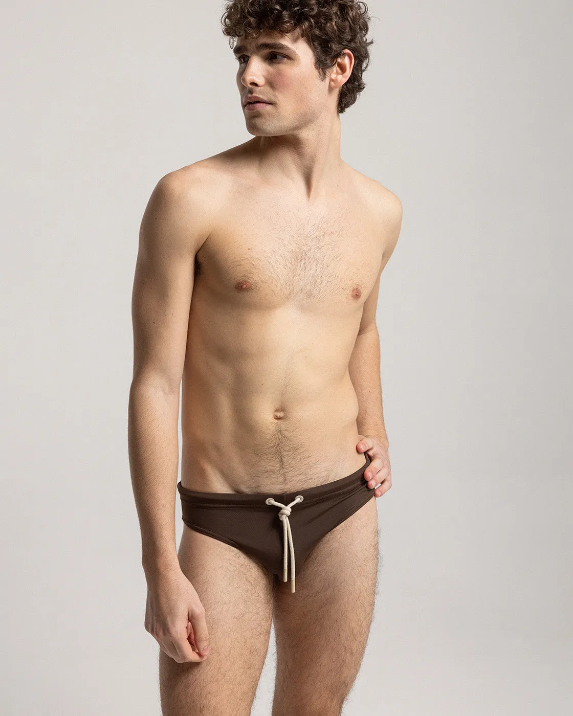 Mosso Sunwear Solid Brown slip mare marrone tinta unita