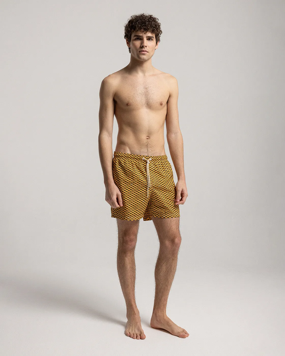 Mosso Sunwear boxer mare ocra grains media lunghezza